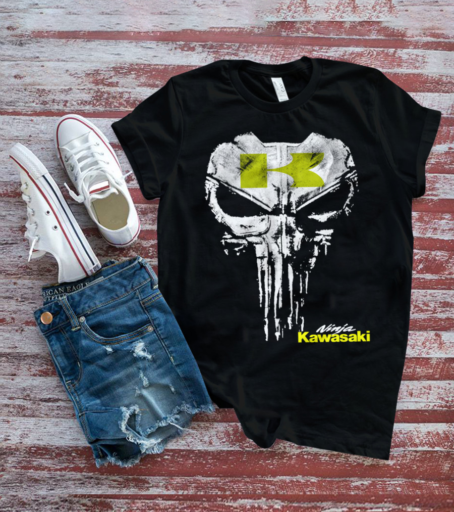 Kawasaki Ninja Skull Punisher Style T-Shirt