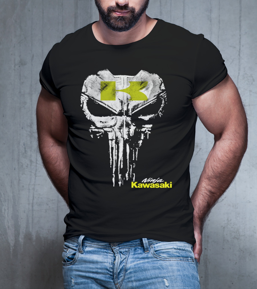 Kawasaki Ninja Skull Punisher Style T-Shirt