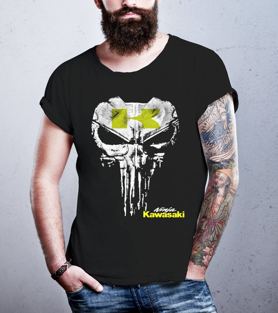 Kawasaki Ninja Skull Punisher Style T-Shirt