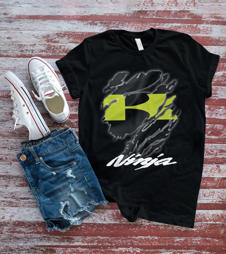 Ripped R Icon With Stylized Ninja T-Shirt