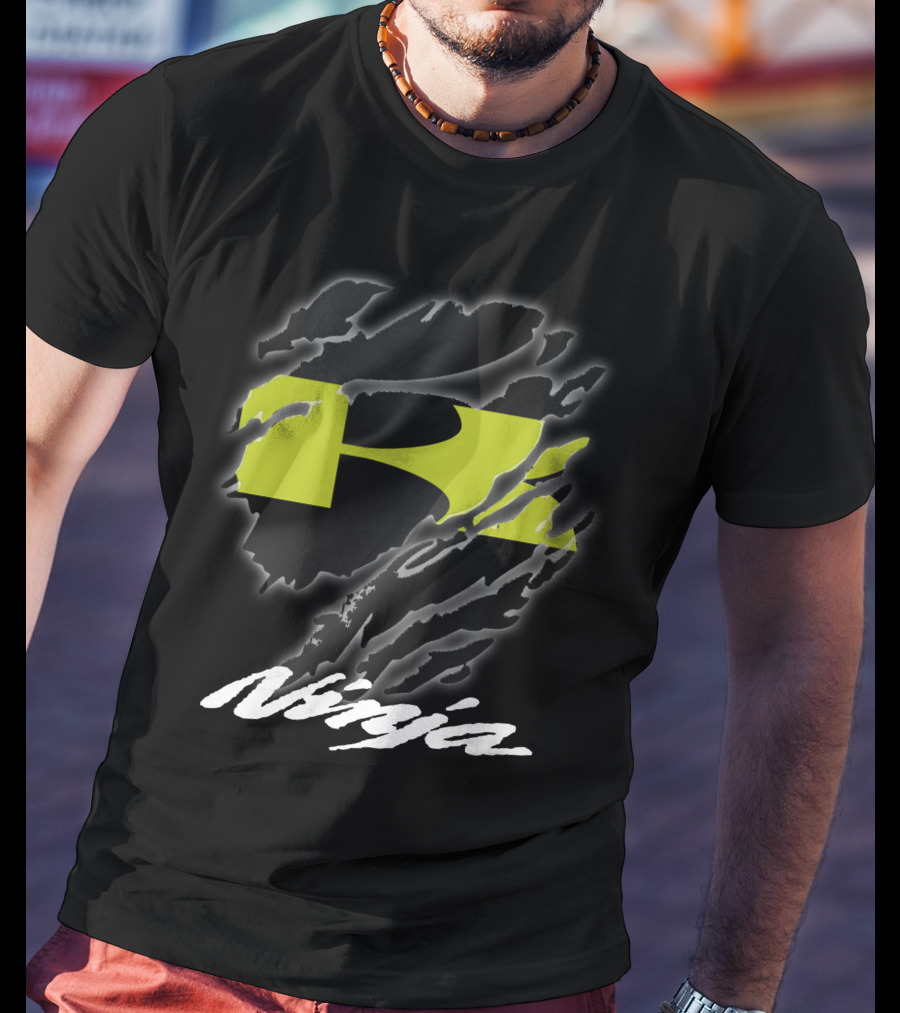 Ripped R Icon With Stylized Ninja T-Shirt