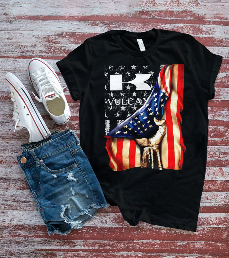 Vulcan Hand Gripping American Flag With Stars And Stripes T-Shirt