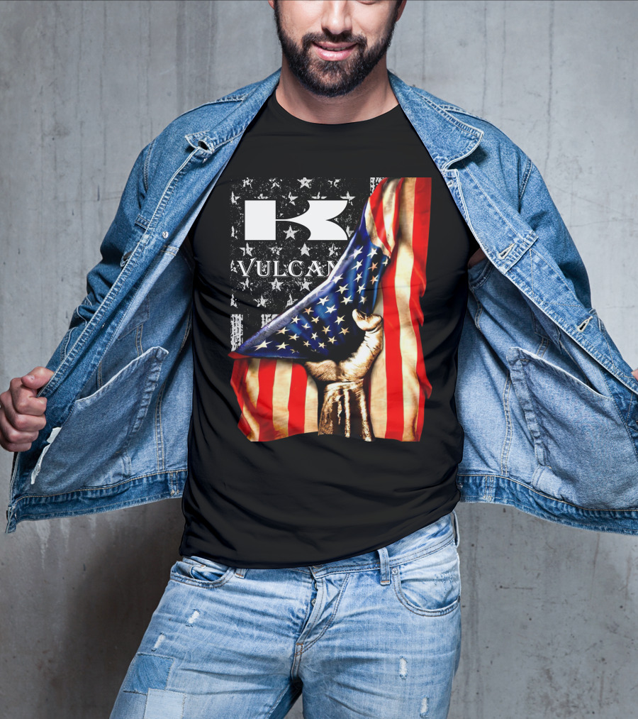 Vulcan Hand Gripping American Flag With Stars And Stripes T-Shirt