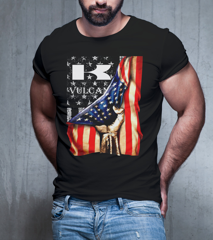 Vulcan Hand Gripping American Flag With Stars And Stripes T-Shirt