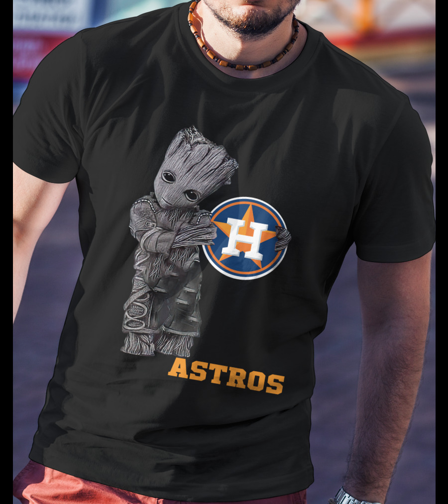 Astros Groot With Houston Baseball T-Shirt
