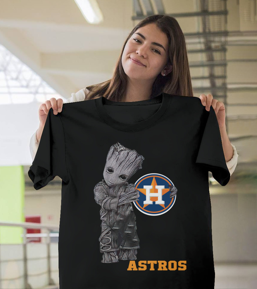 Astros Groot With Houston Baseball T-Shirt