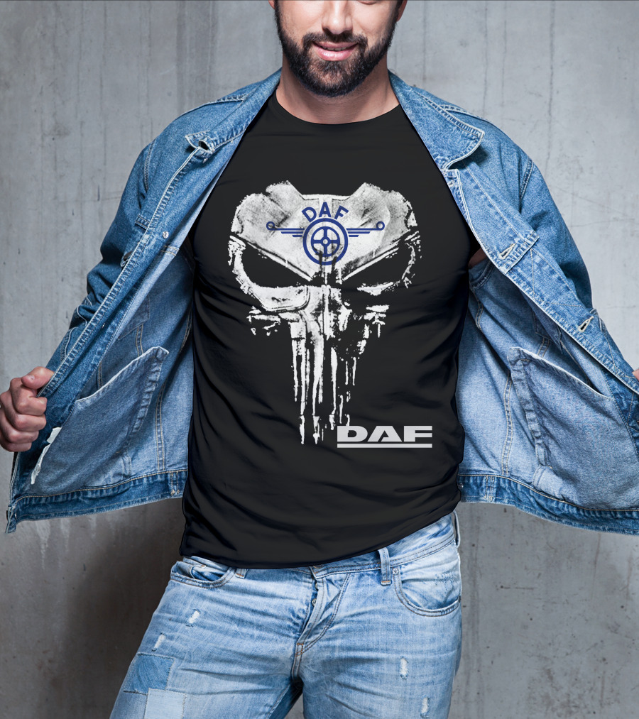 Daf Skull Emblem With Wheel Symbol T-Shirt