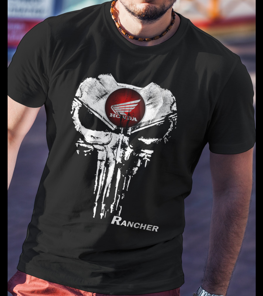 Honda Rancher Punisher Skull T-Shirt