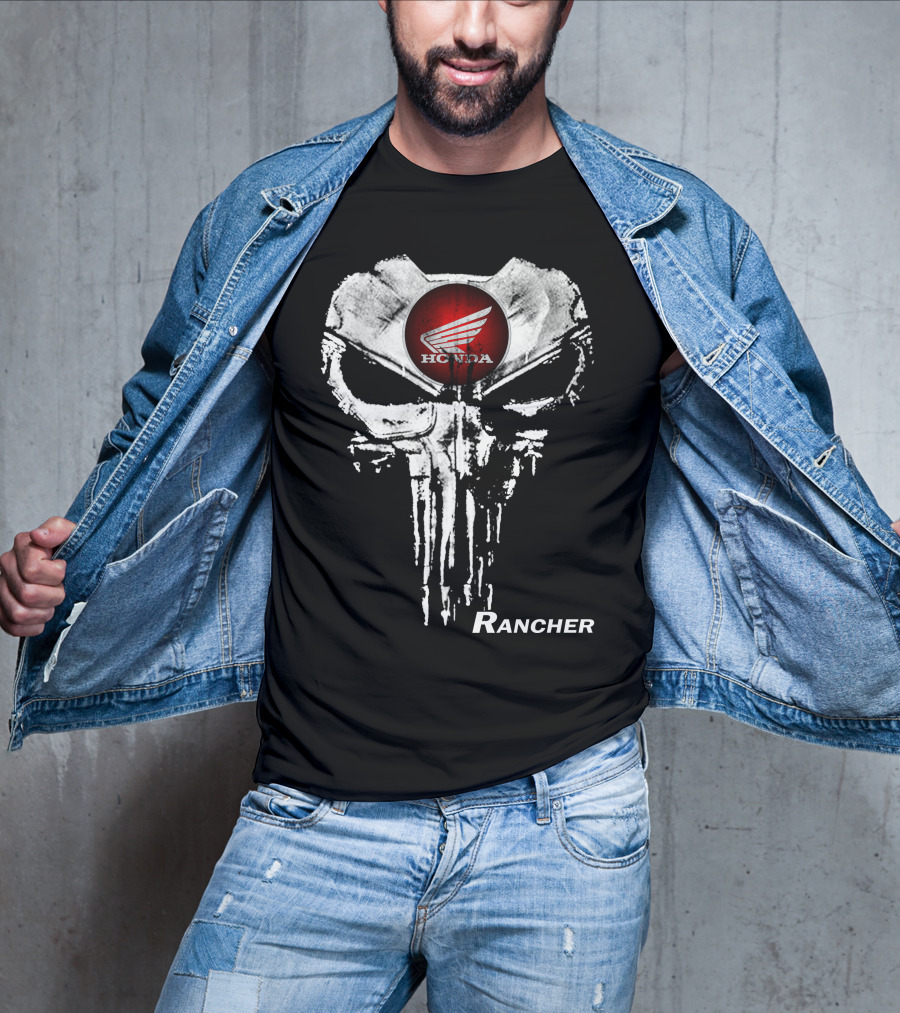 Honda Rancher Punisher Skull T-Shirt