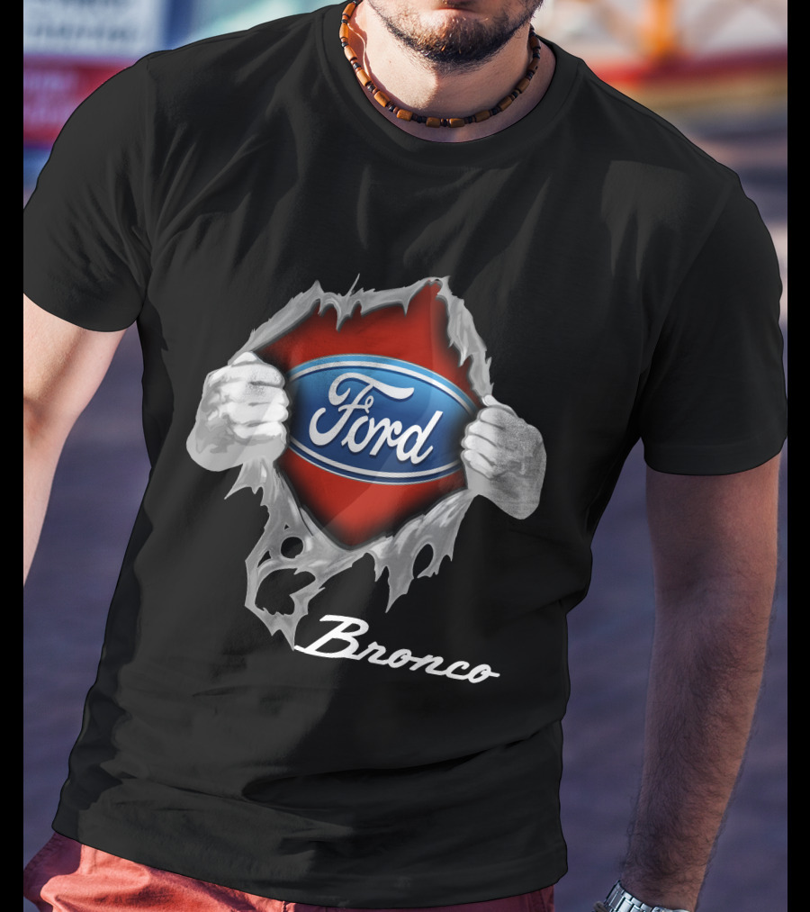 Bronco Ford Emblem Superhero Reveal T-Shirt
