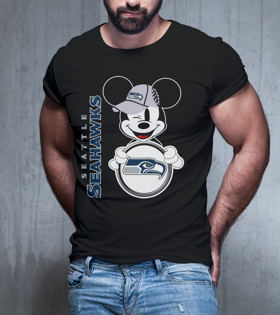 Seattle Seahawks Mickey Mouse Logo 3 T-Shirt