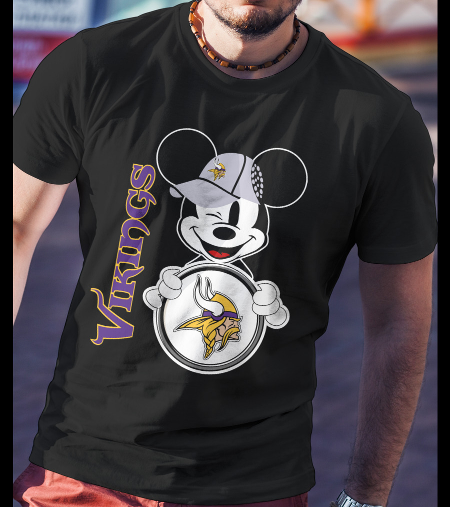Vikings Mickey Mouse NFL Football Fan Gear T-Shirt
