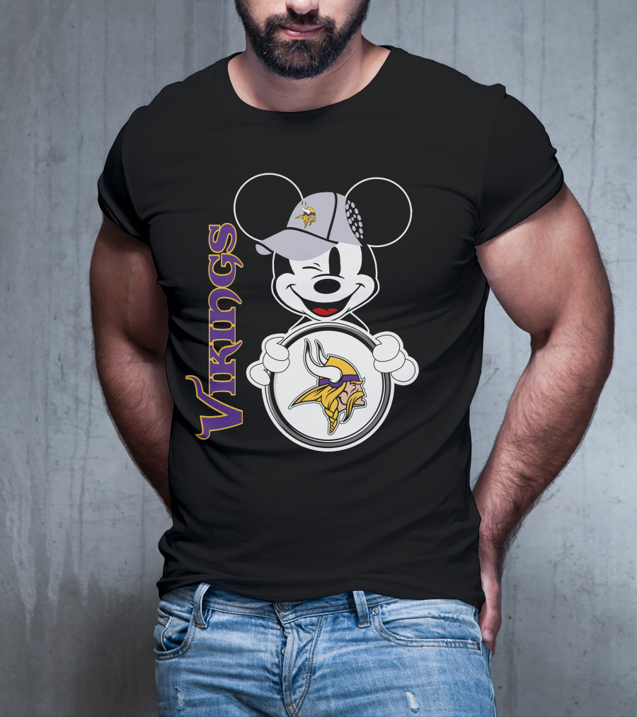 Vikings Mickey Mouse NFL Football Fan Gear T-Shirt