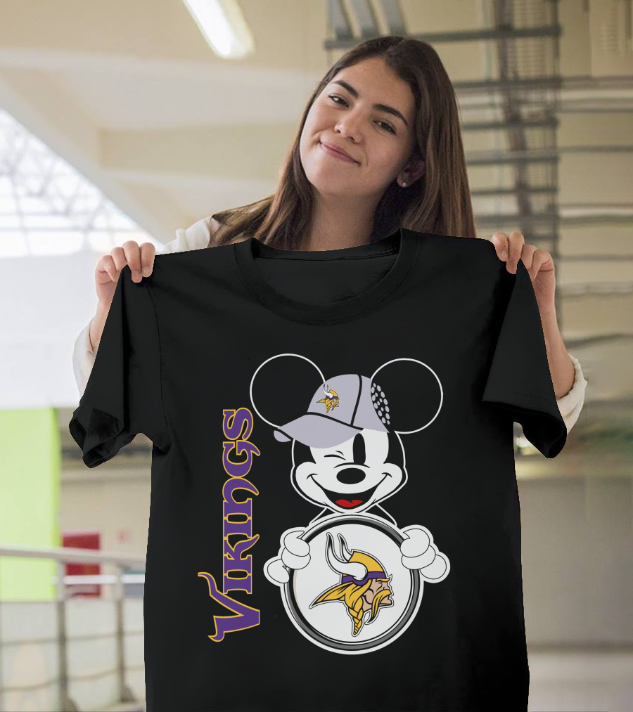 Vikings Mickey Mouse NFL Football Fan Gear T-Shirt