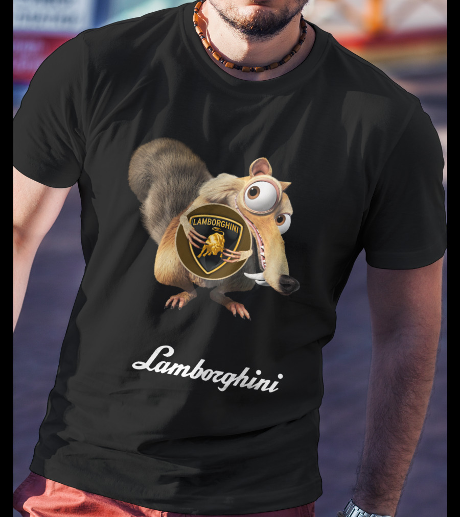 Lamborghini Ice Age Scrat Holding T-Shirt