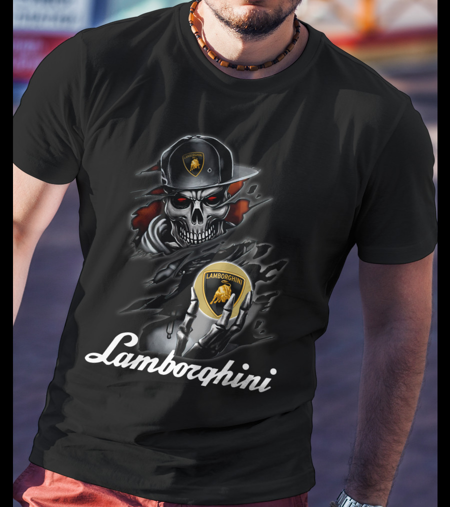 Lamborghini Skeleton Skull Cap Emblem Prius T-Shirt