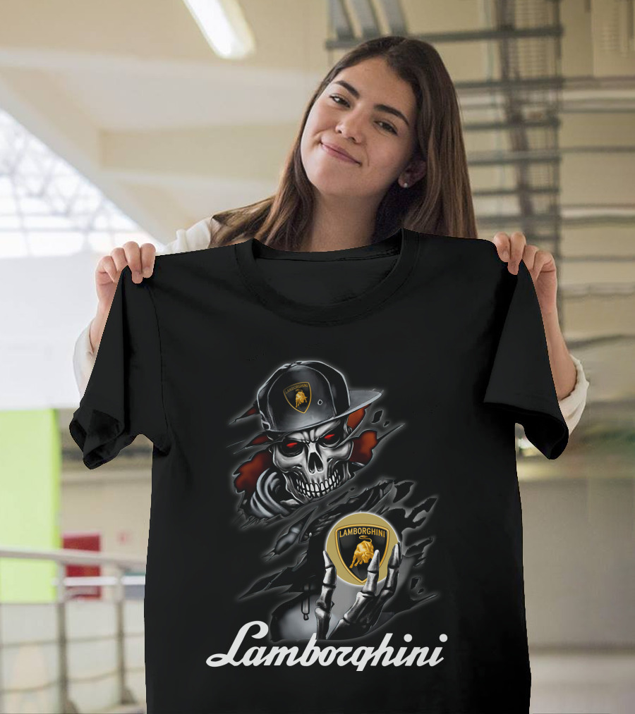 Lamborghini Skeleton Skull Cap Emblem Prius T-Shirt