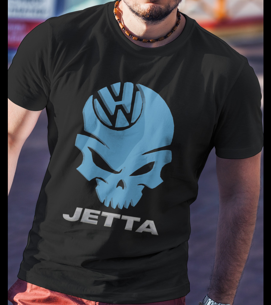 Jetta VW Skull Logo Blue T-Shirt