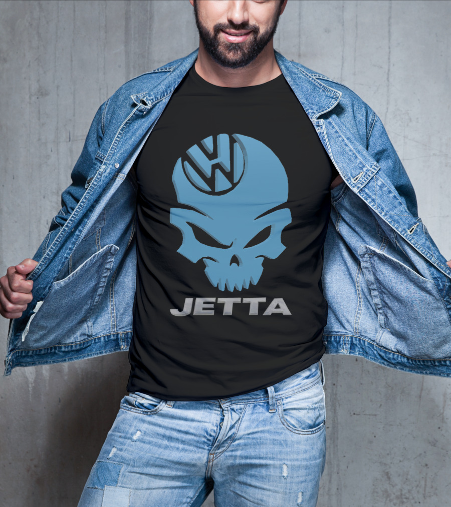 Jetta VW Skull Logo Blue T-Shirt