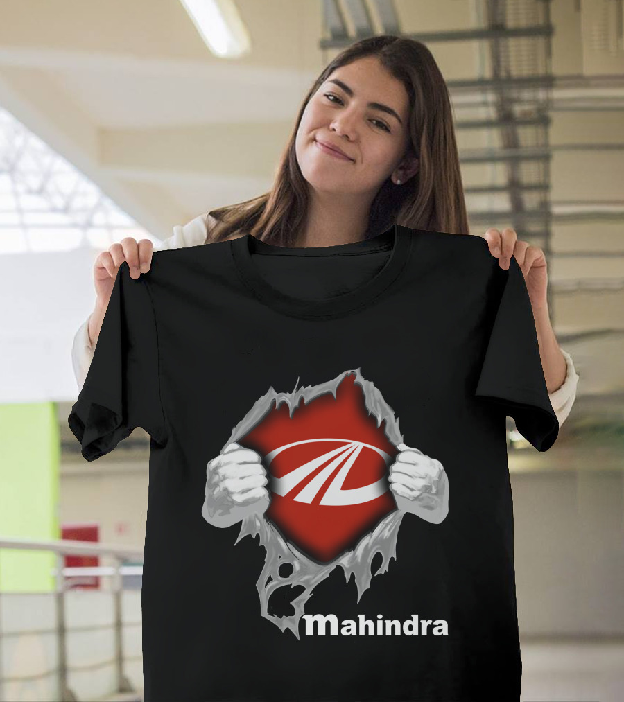 Mahindra Logo With Torn T-Shirt