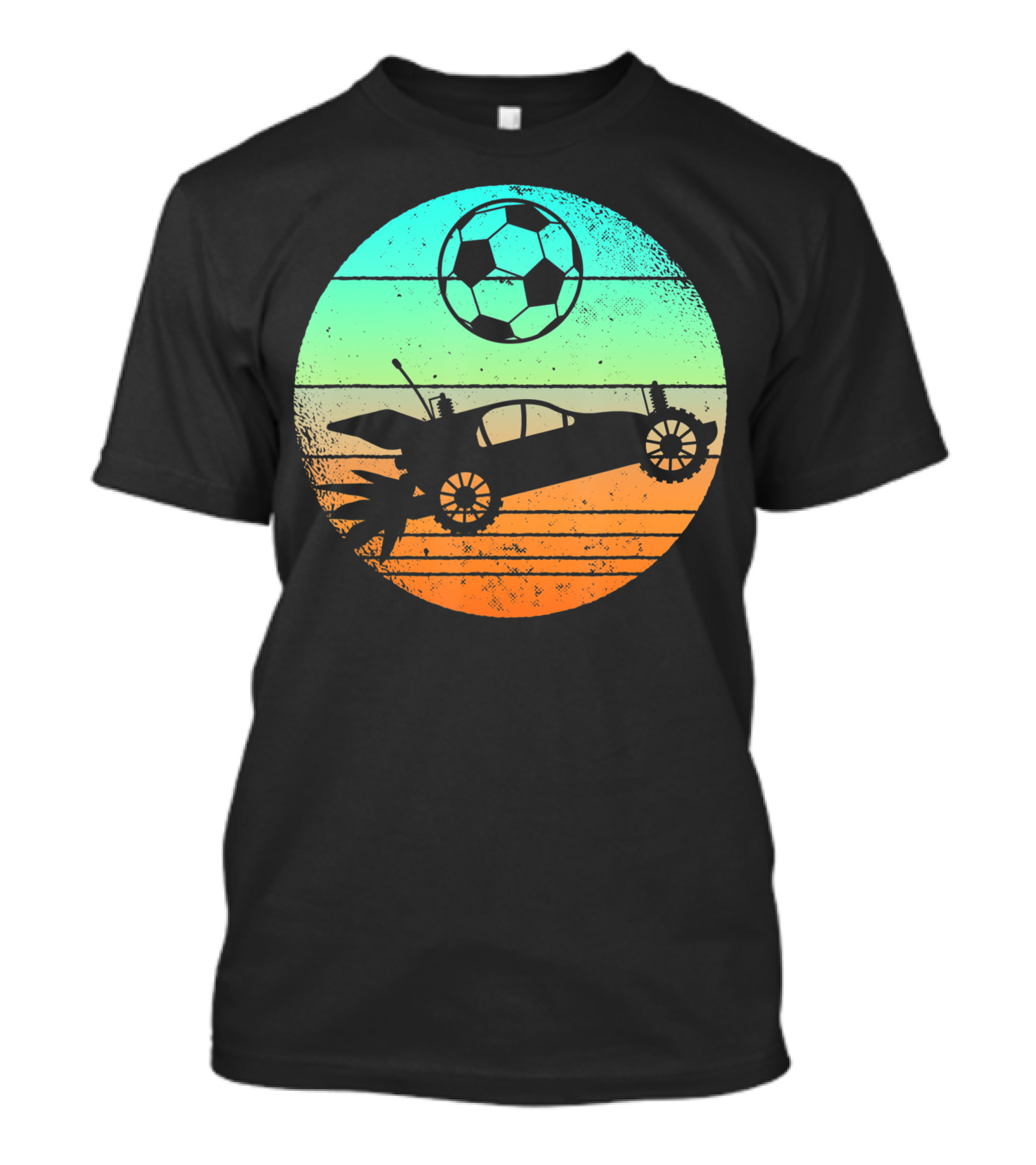 Retro Rocket Soccer Car League Gamer Aesthetic T-Shirt