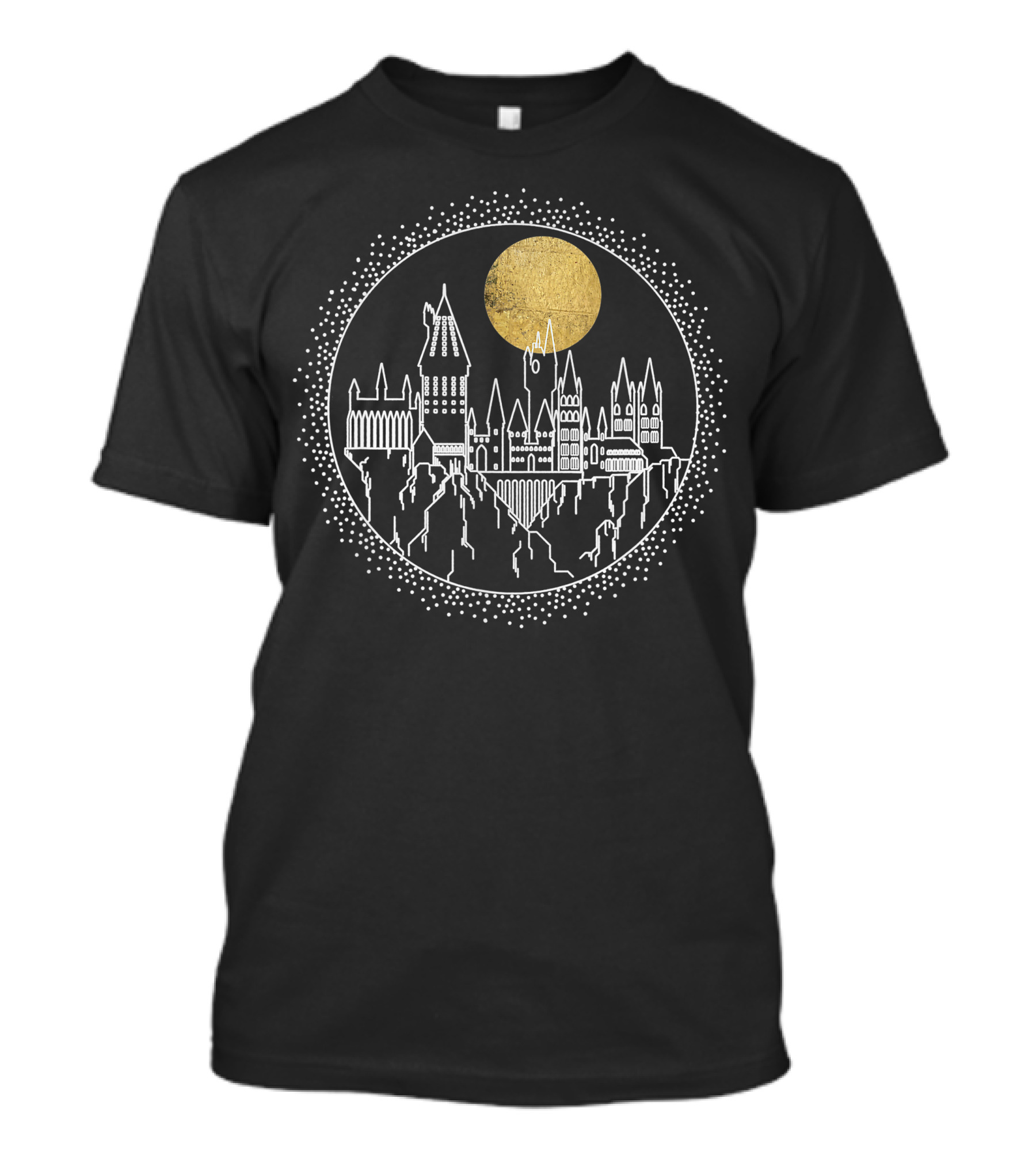 Hogwarts Castle Under Gold Moon Only Today T-Shirt