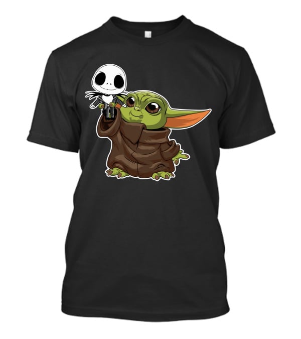 Grogu Holding Jack Skellington Only Today T-Shirt