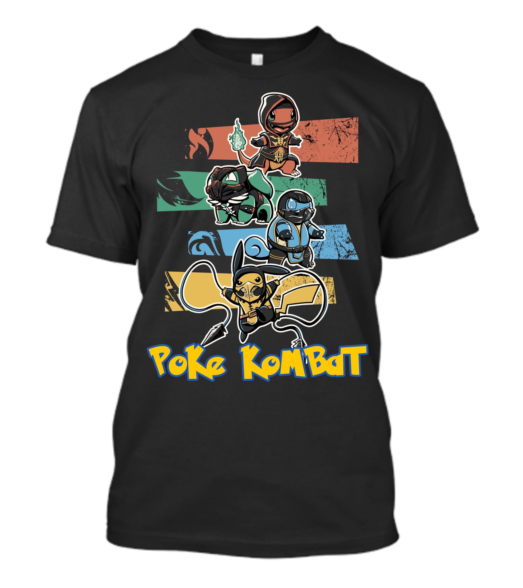 POKE KOMBAT Pokemon Mortal Kombat Crossover Characters In Action T-Shirt