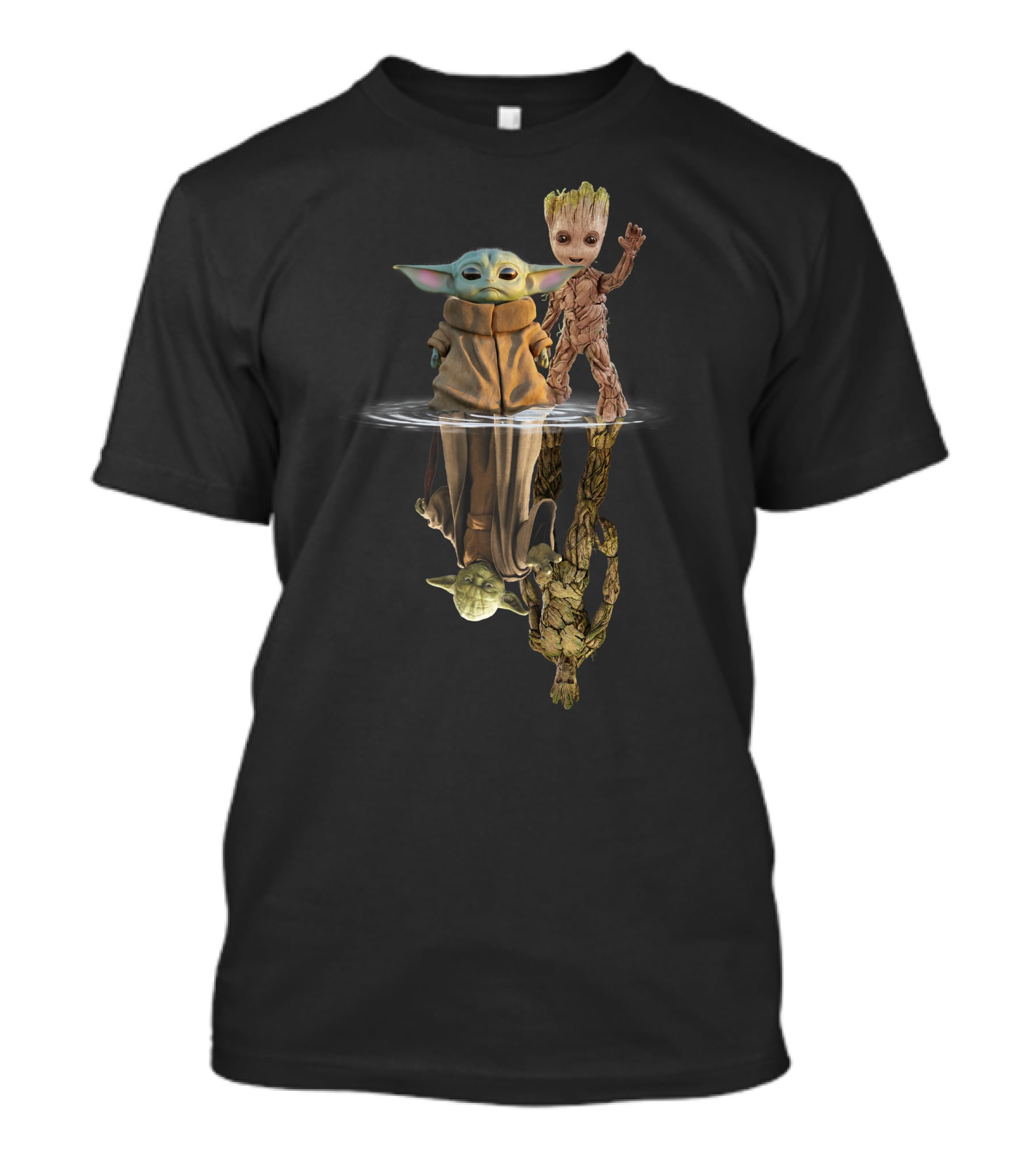 Baby Yoda Grogu Groot Reflection T-Shirt