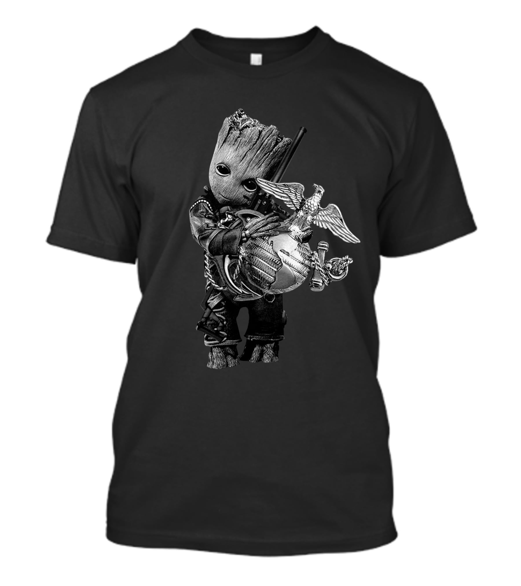 Usmc Eagle Globe Anchor With 45 Guardian Hero Character T-Shirt
