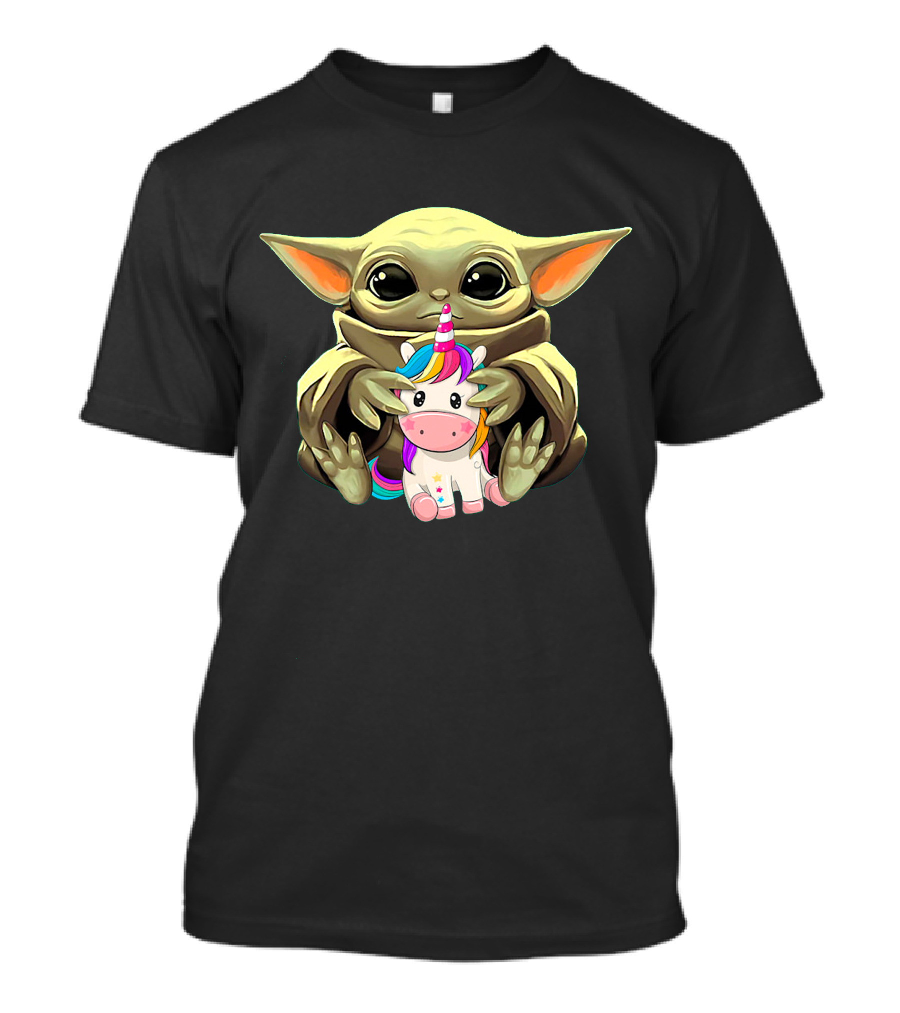 Baby Yoda With Unicorn Hug T-Shirt