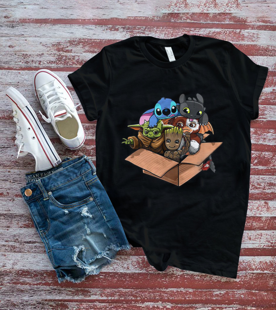 Baby Yoda Groot Stitch Gizmo Toothless T-Shirt
