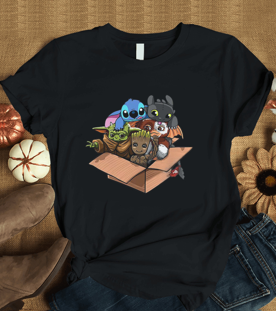 Baby Yoda Groot Stitch Gizmo Toothless T-Shirt