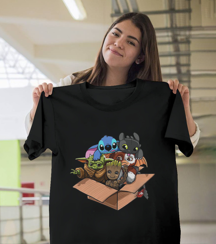 Baby Yoda Groot Stitch Gizmo Toothless T-Shirt