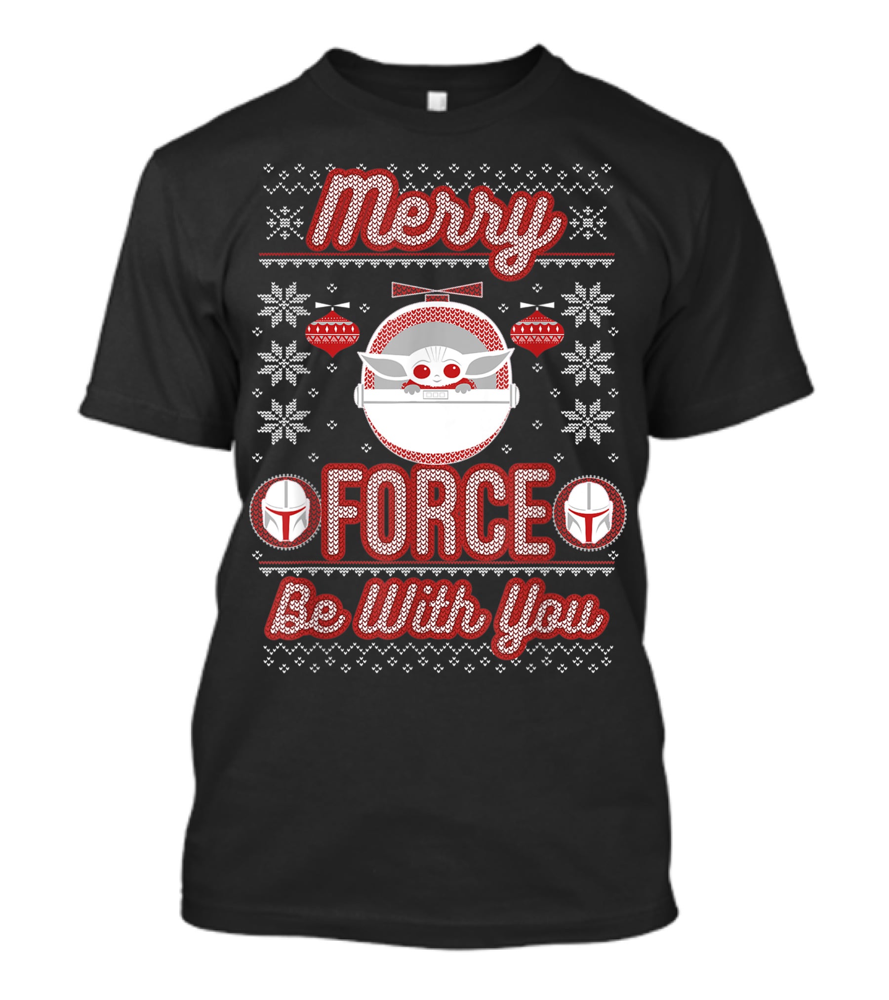 Merry Force Be With You Mandalorian Child Holiday T-Shirt