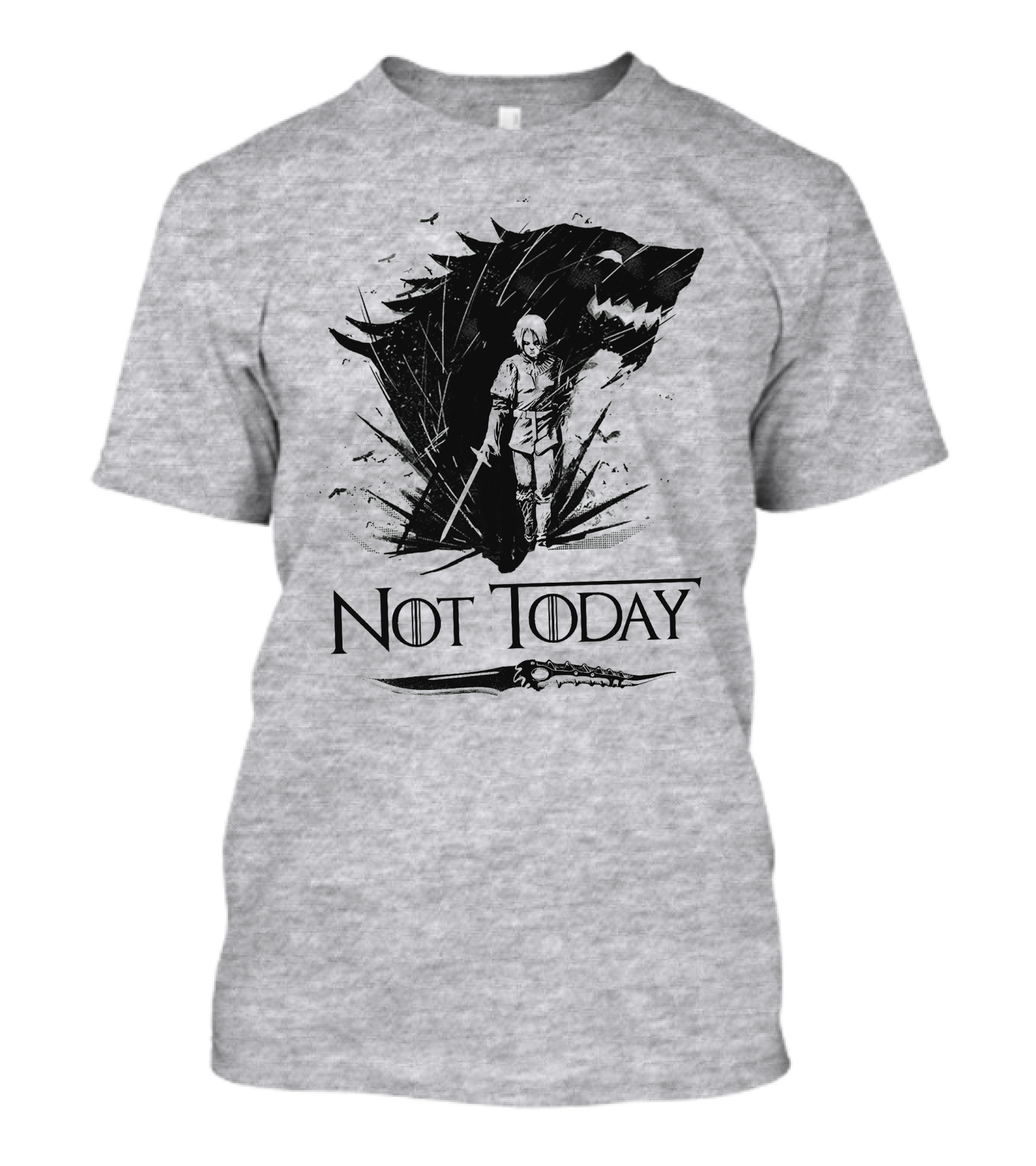 Not Today Wolf Sword Warrior Art ZN4 T-Shirt