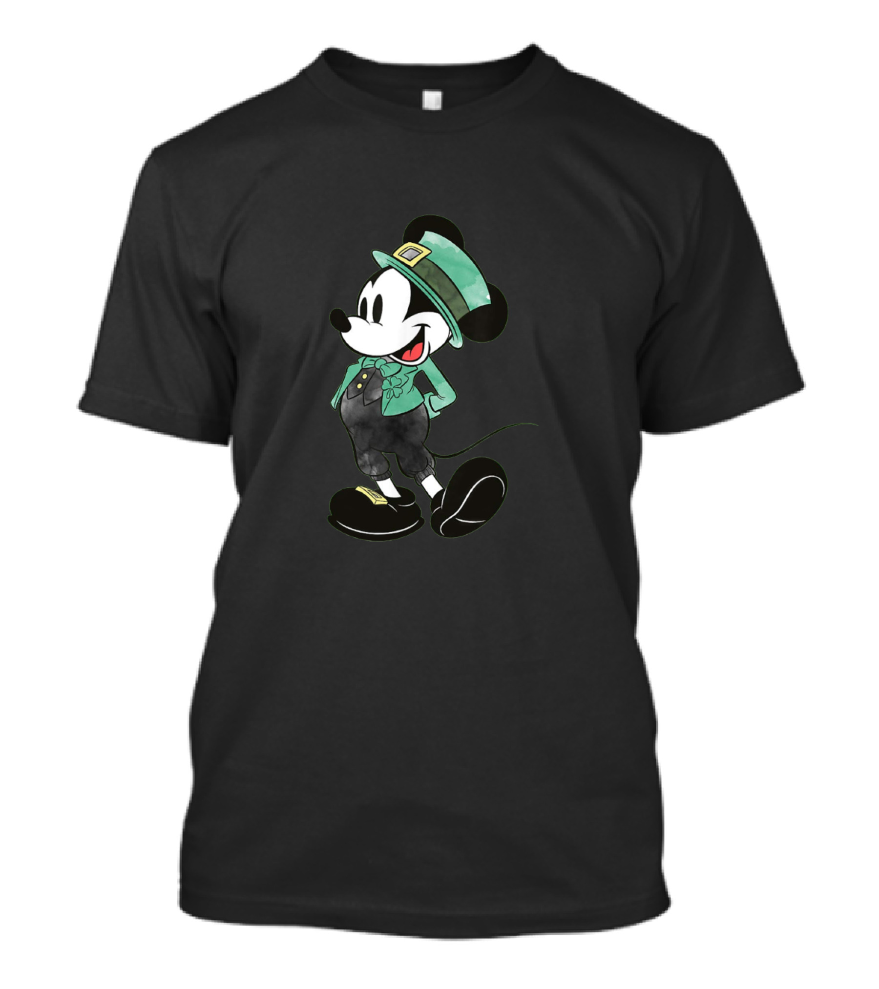 Mickey Mouse Leprechaun Hat And Irish T-Shirt