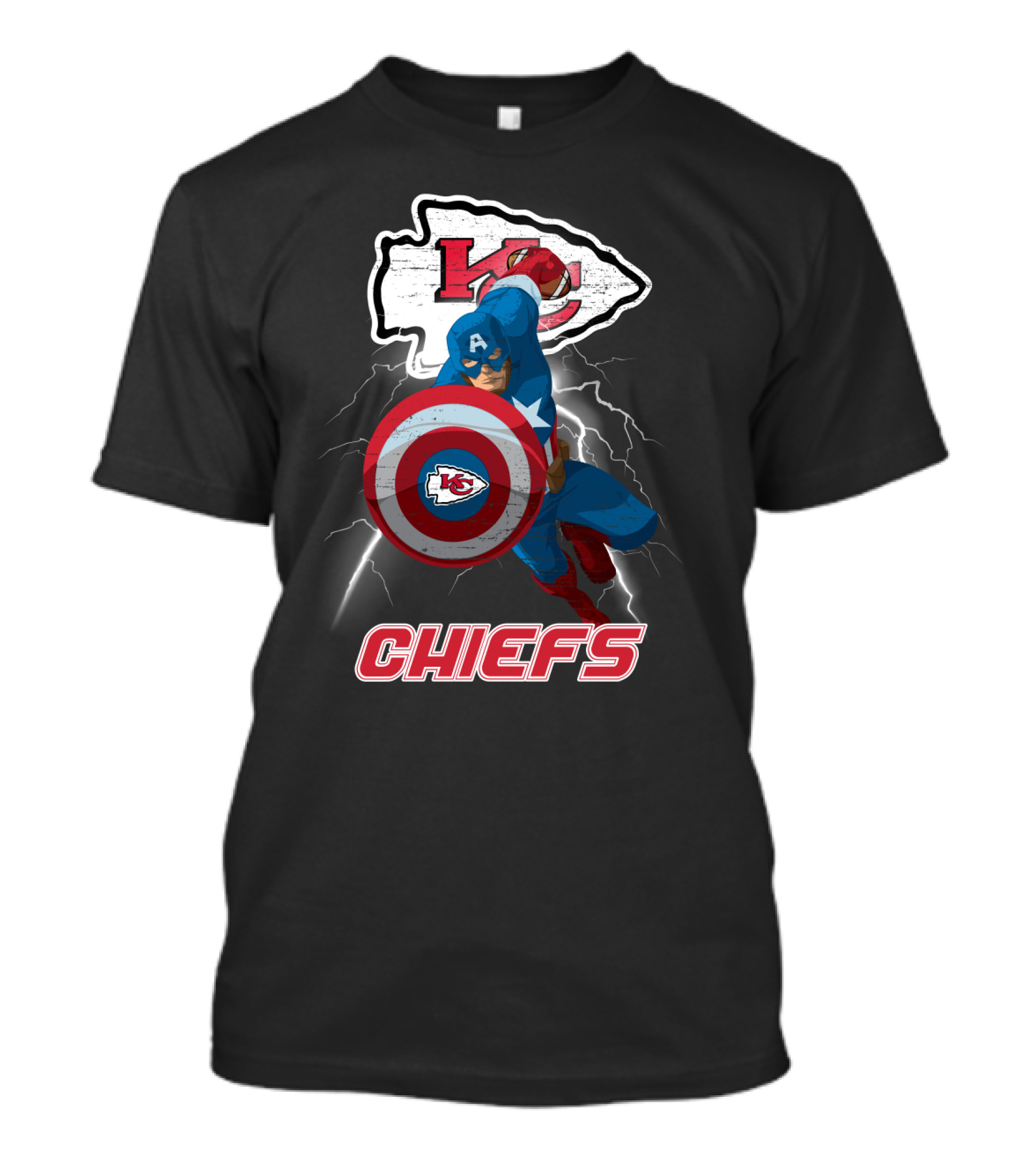 Kansas City Chiefs Captain America Nfl Crossover T-Shirt
