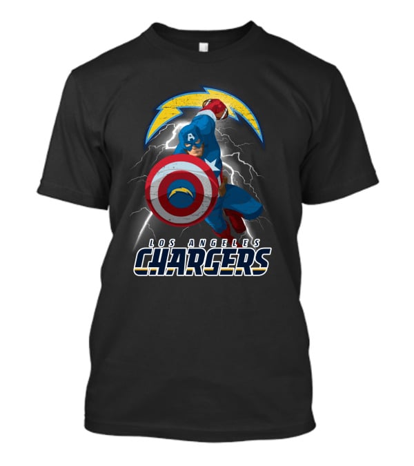 Los Angeles Chargers Captain America Nfl Crossover T-Shirt
