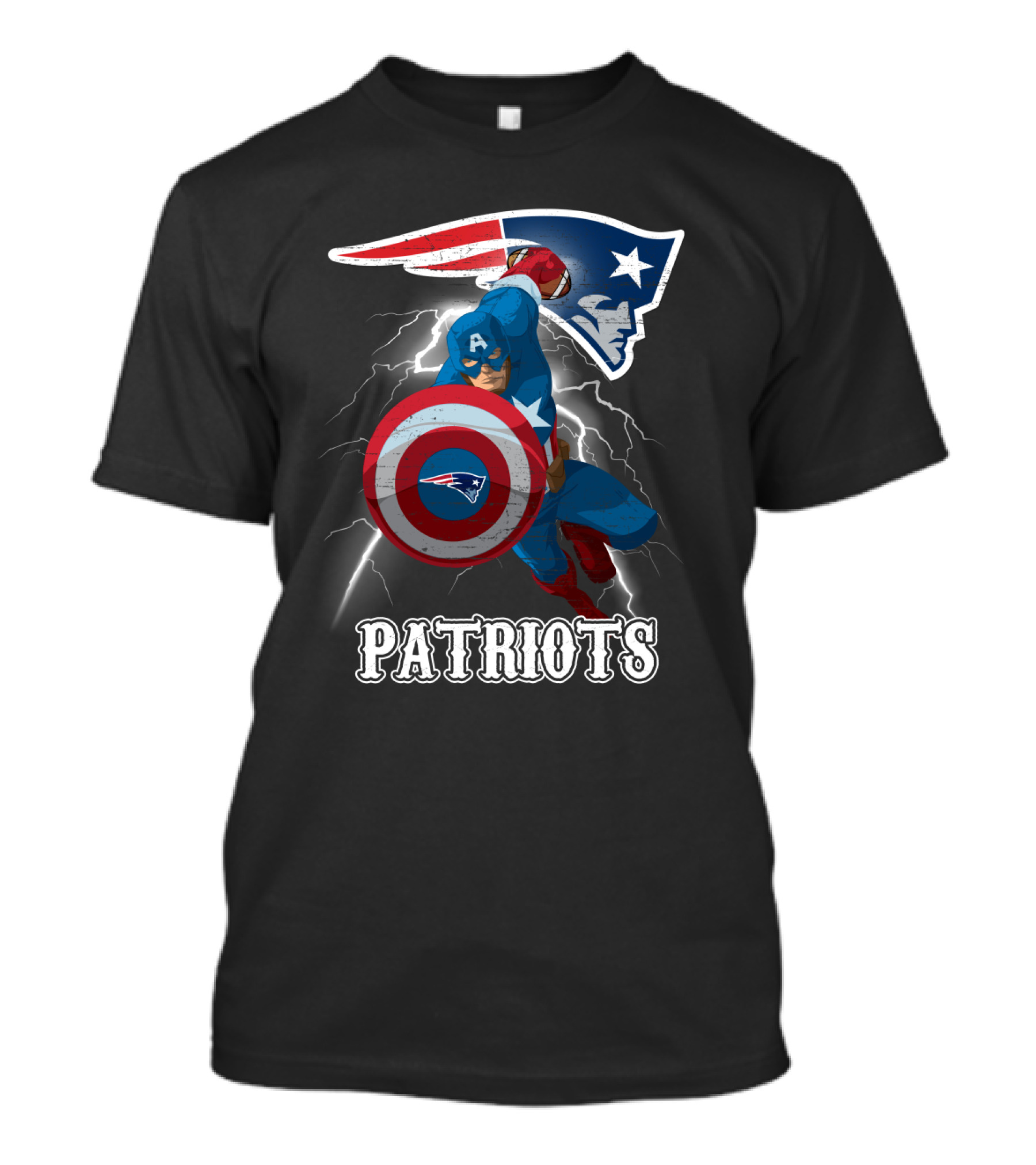 Captain America Patriots New England Nfl T-Shirt