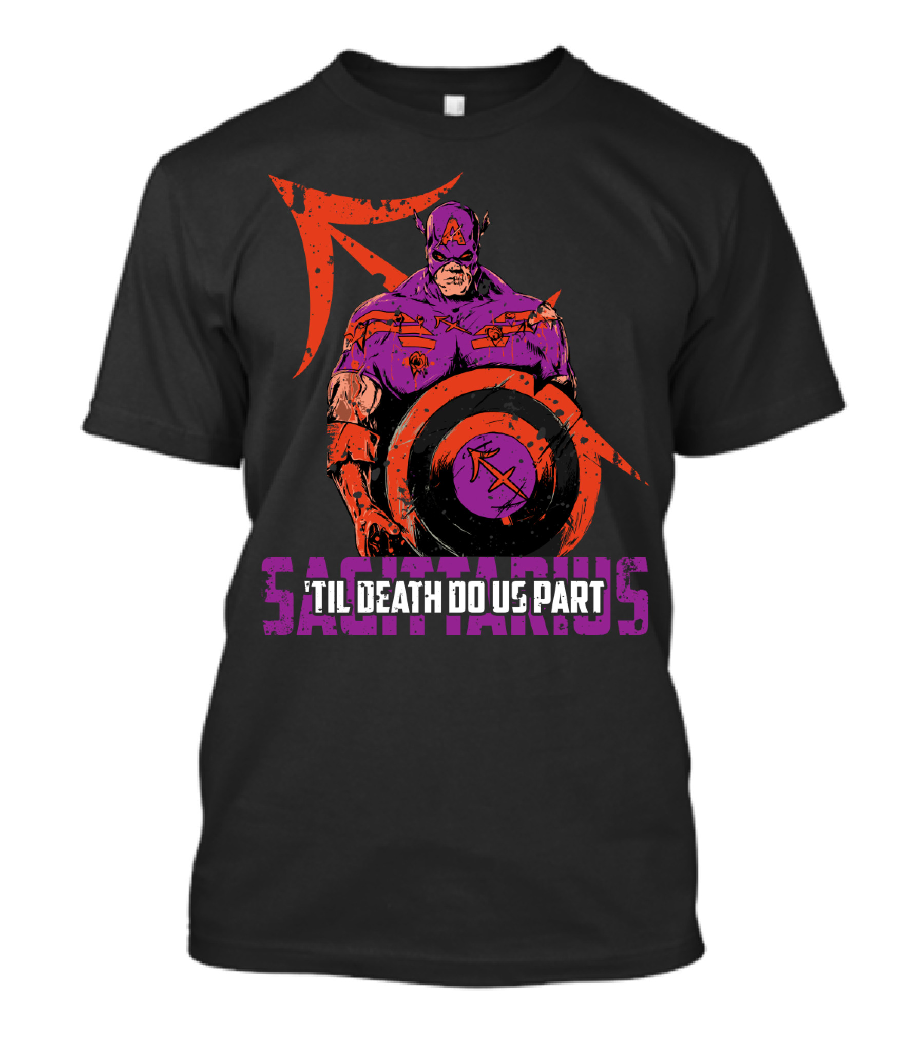 Sagittarius Superhero Zombie 'Til Death Do Us Part Marvel T-Shirt