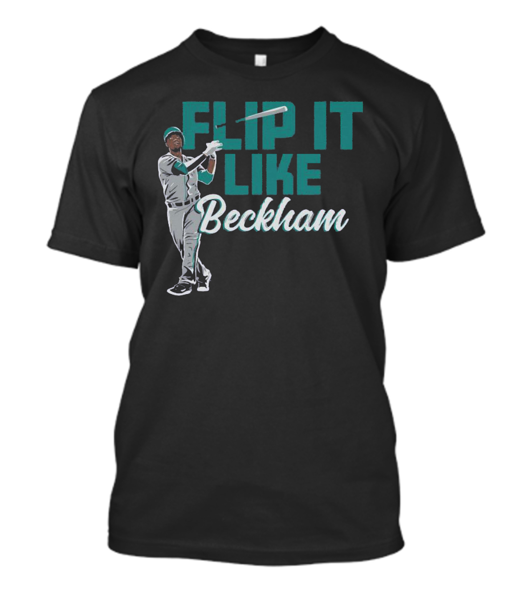 Baseball Bat Flip It Like Beckham Seattle Mariners Fans T-Shirt