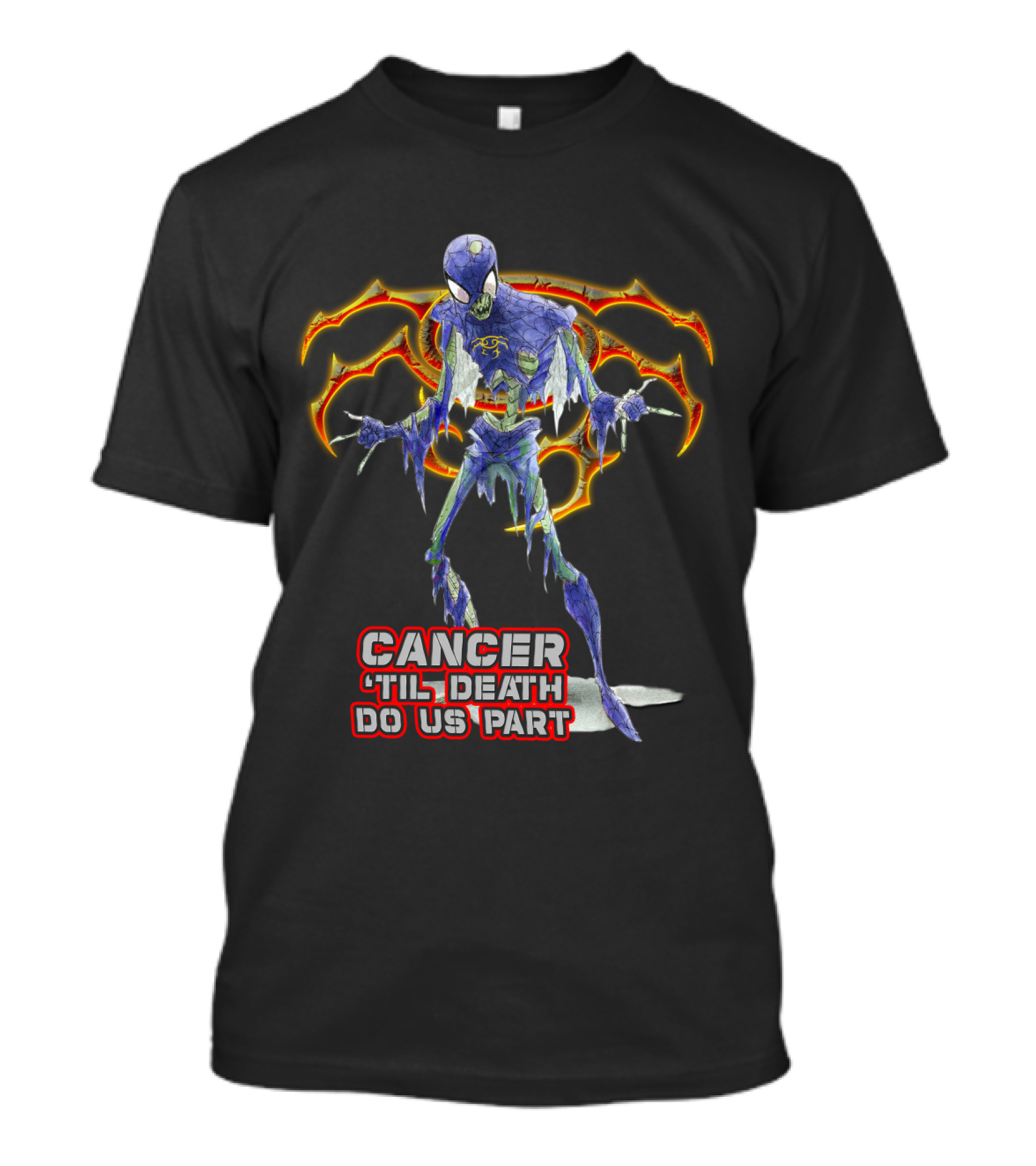 Cancer 'Til Death Do Us Part Spider Cancer Best Gift For Marvel Fans T-Shirt