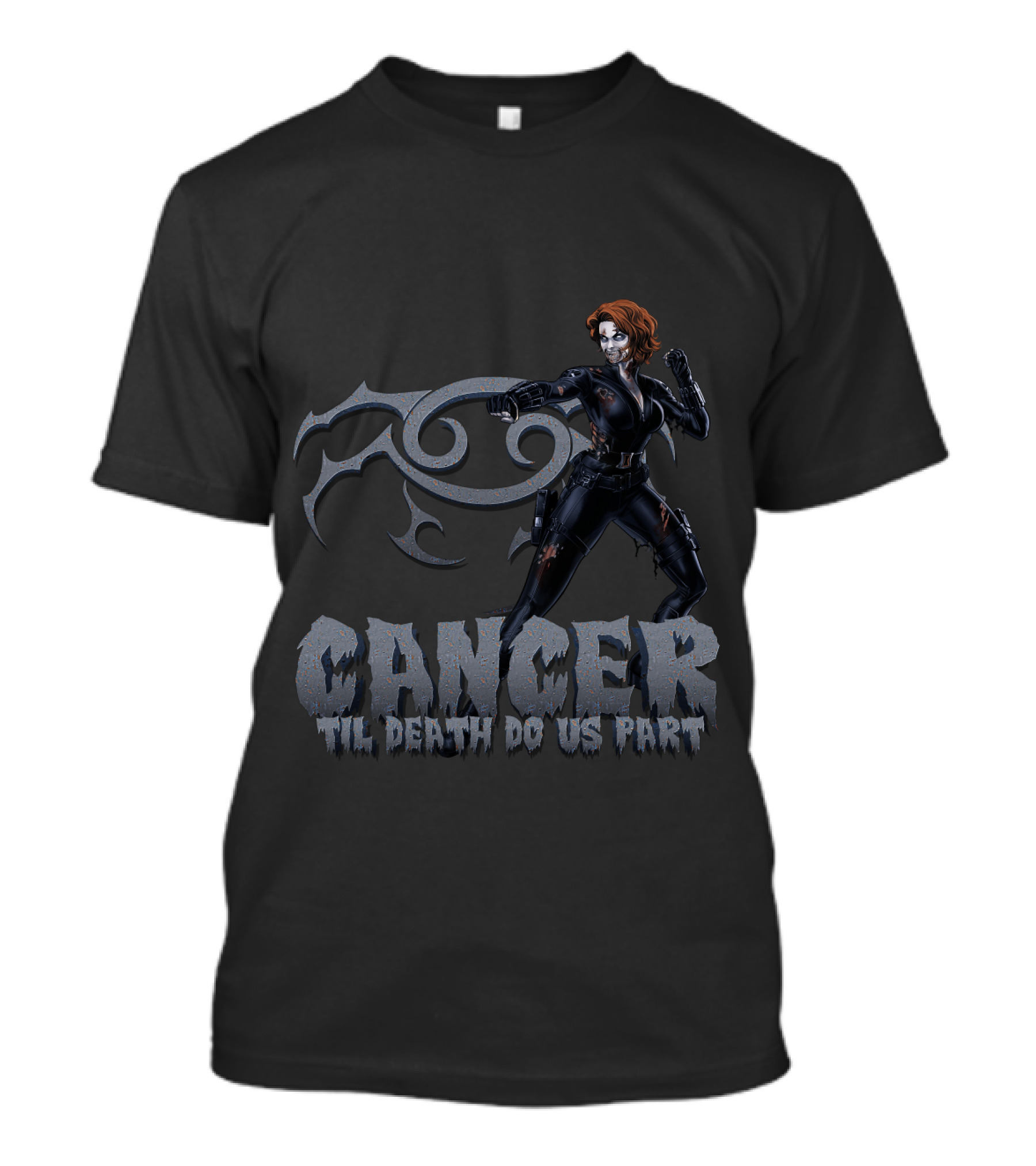 Cancer Til Death Do Us Part Black Widow Marvel Fans T-Shirt