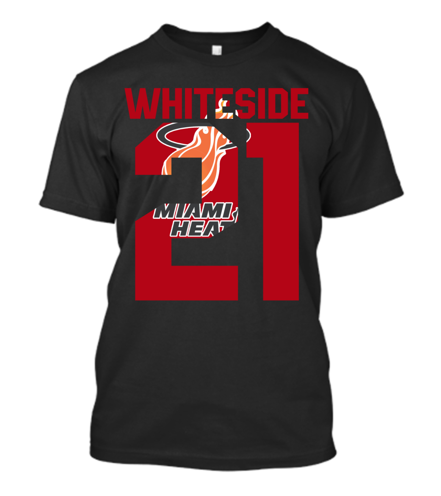 Whiteside 21 Miami Heat Iconic Basketball Tribute T-Shirt