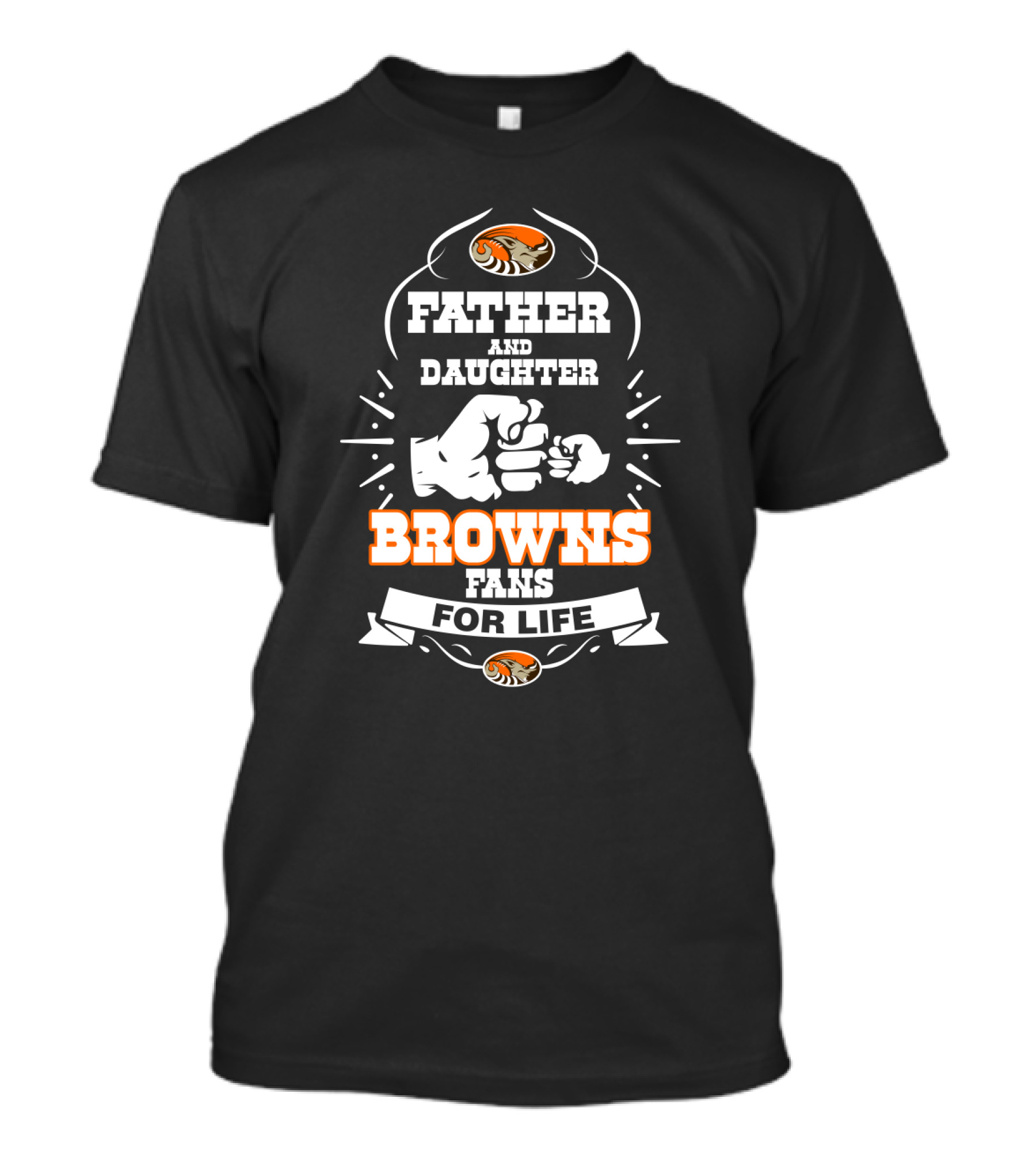 Father And Daughter Browns Fans For Life Cleveland Browns Fist Bump T-Shirt