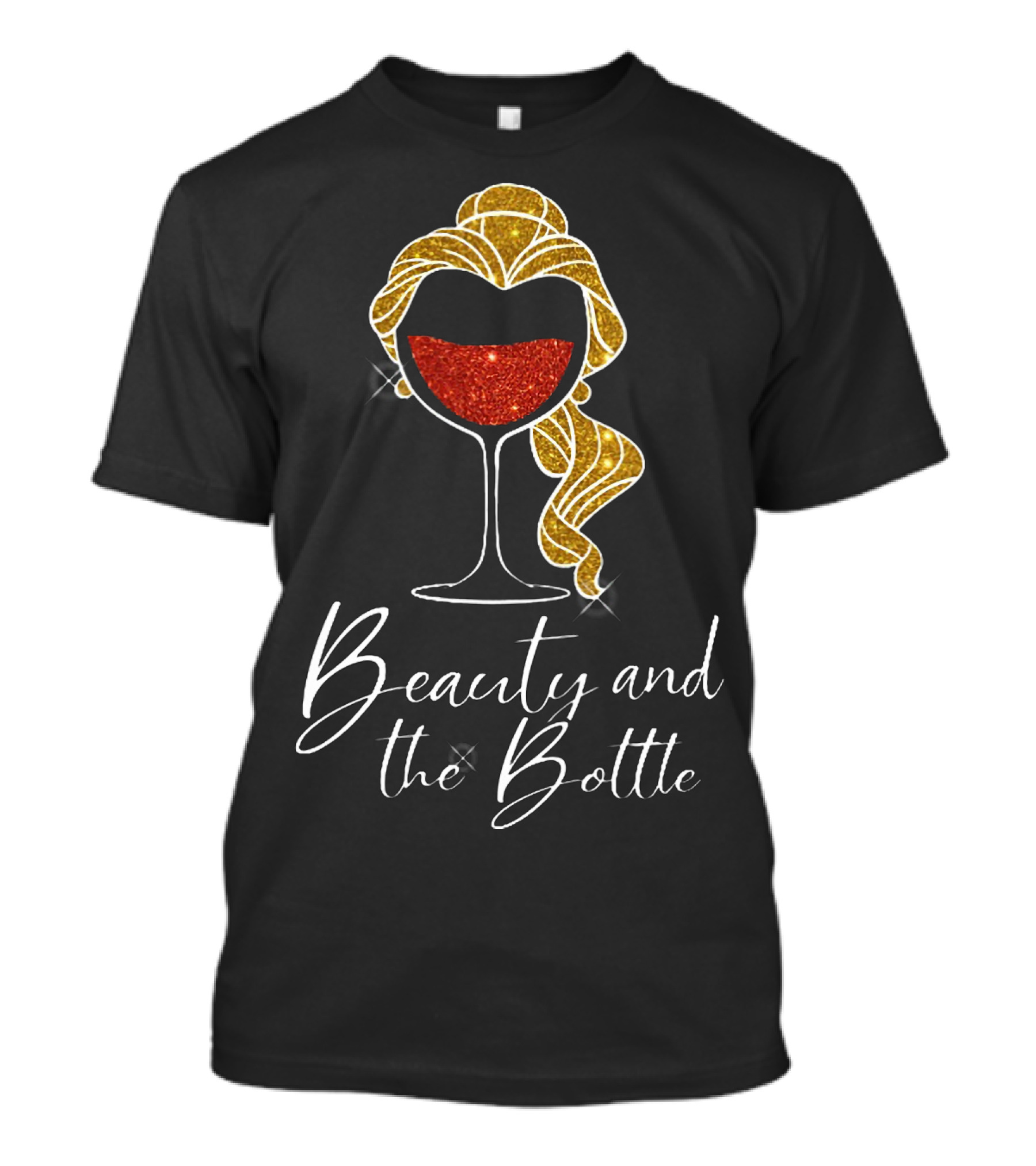 Beauty And The Bottle Sparkling Wine Lover's Glam T-Shirt