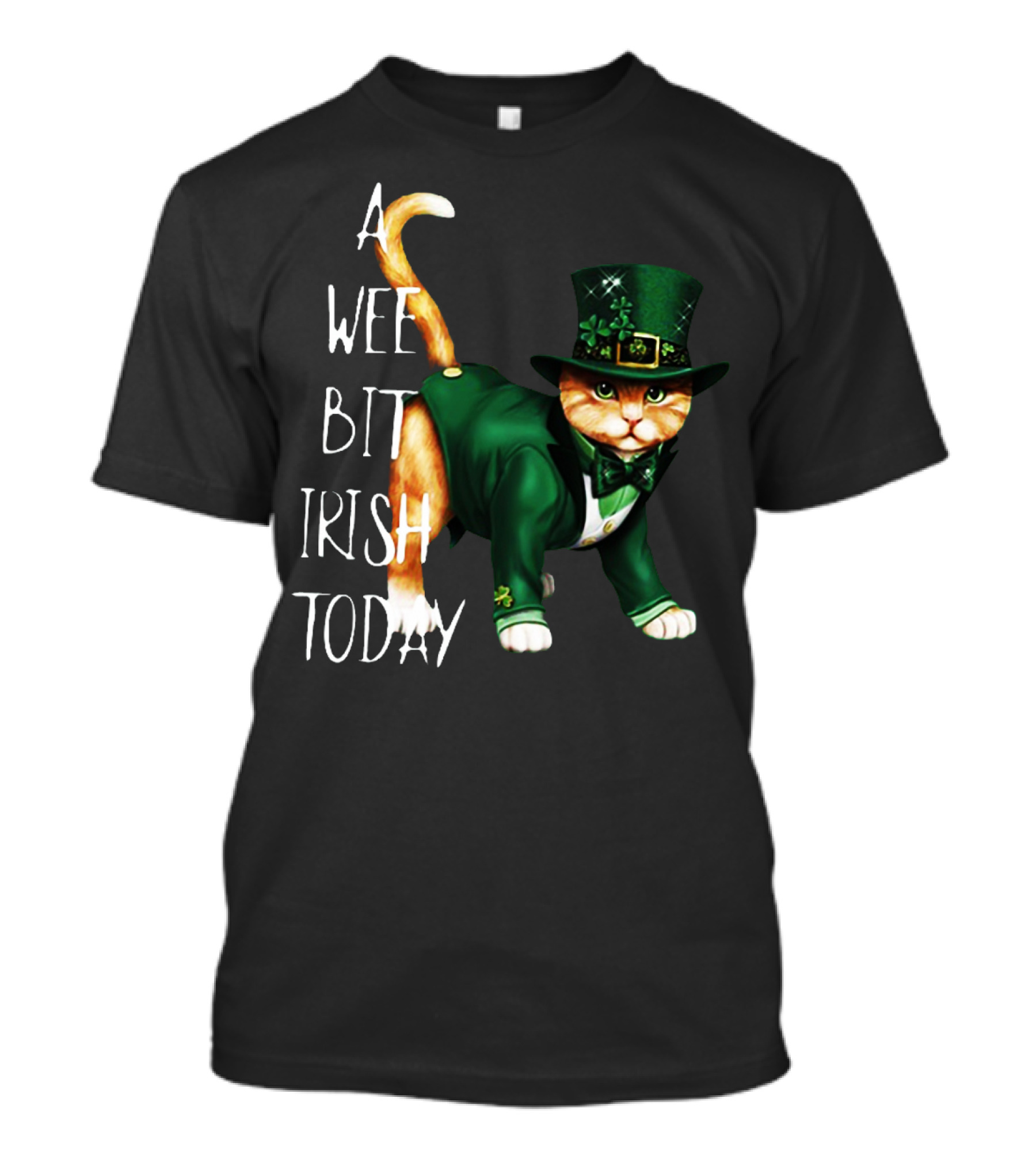 A Wee Bit Irish Today Cat In Green St. Patrick's Day Attire T-Shirt