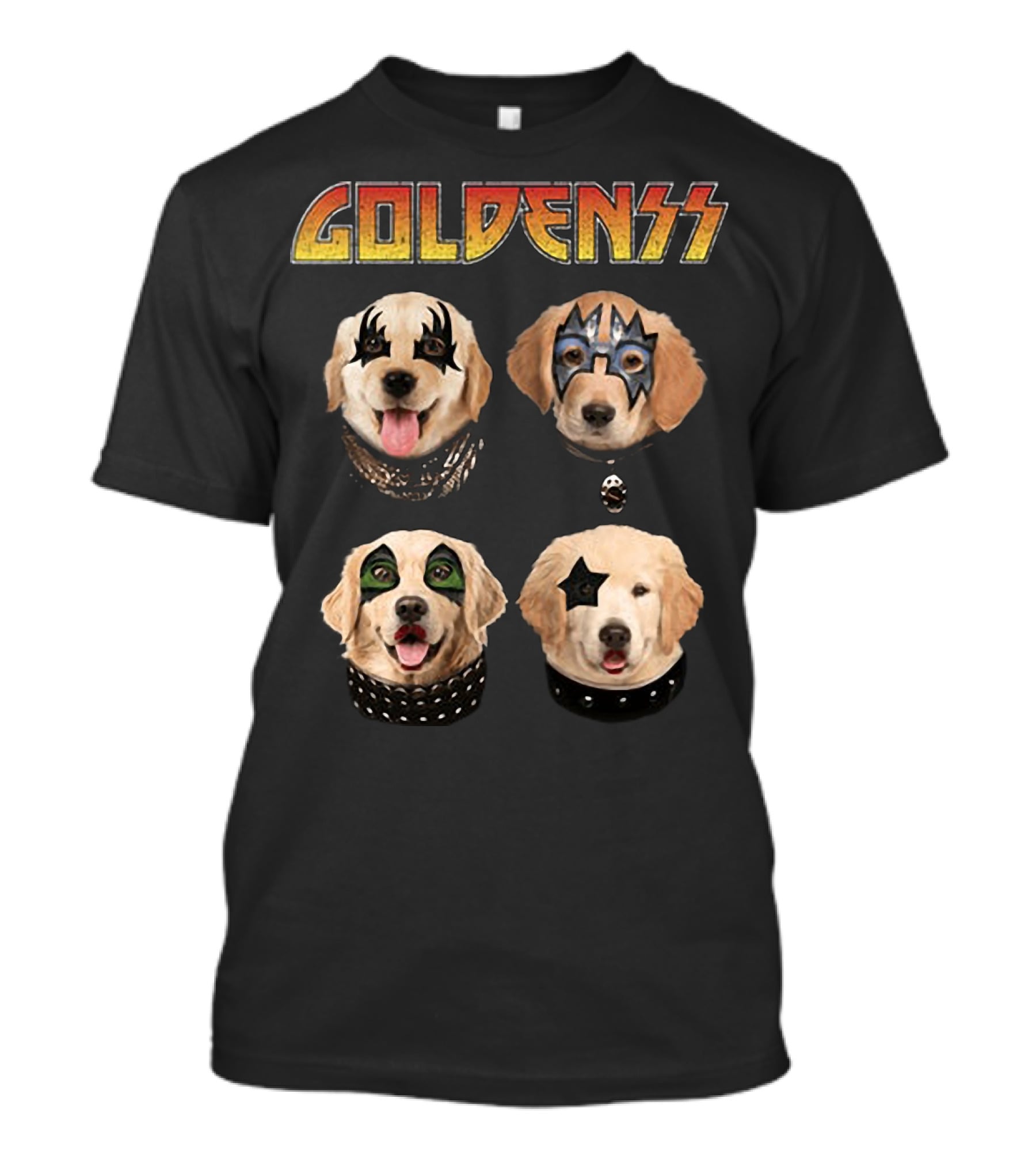 GOLDENSS With Dogs In Iconic Rock Band Makeup Styles T-Shirt