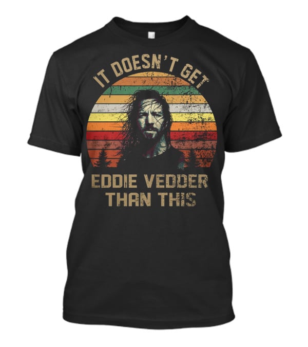 It Doesn't Get Eddie Vedder Than This Vintage Striped Sunset Forest T-Shirt